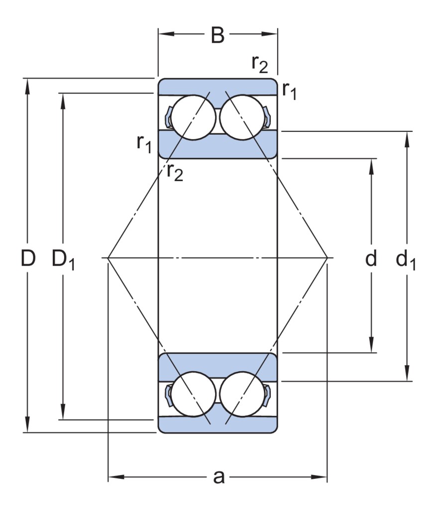 Двухрядный радиально-упорный шарикоподшипник