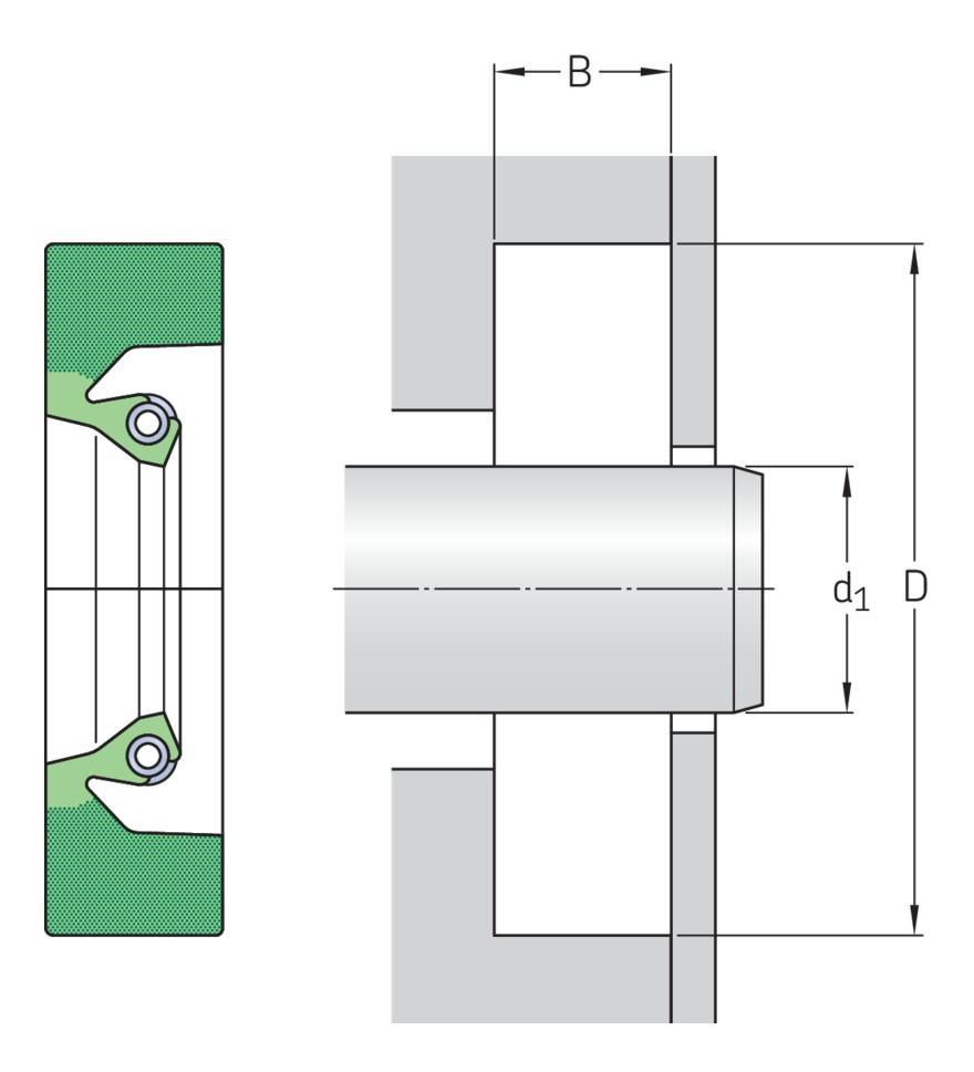 Манжетное уплотнение вала для тяжёлой промышленности