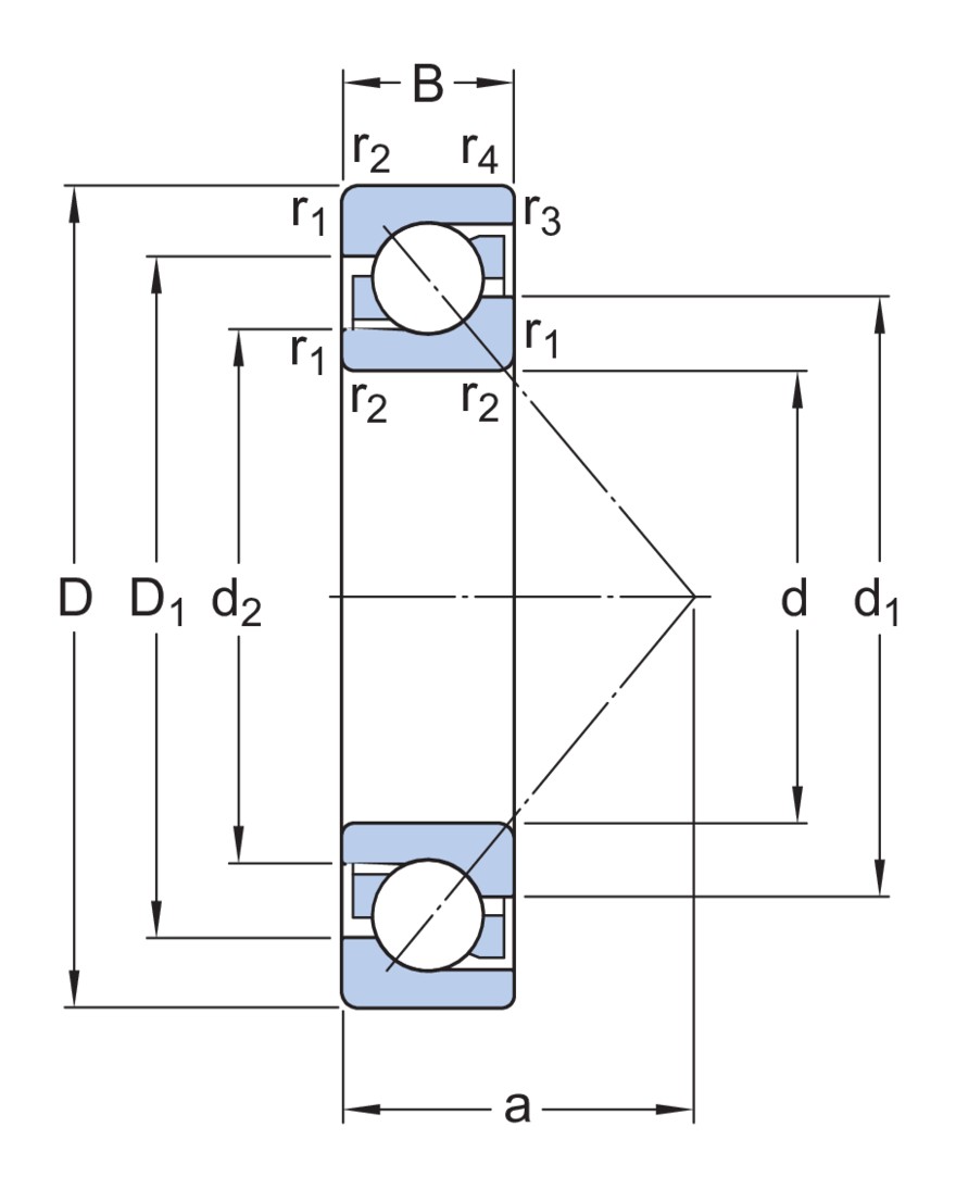 Однорядный радиально-упорный шарикоподшипник