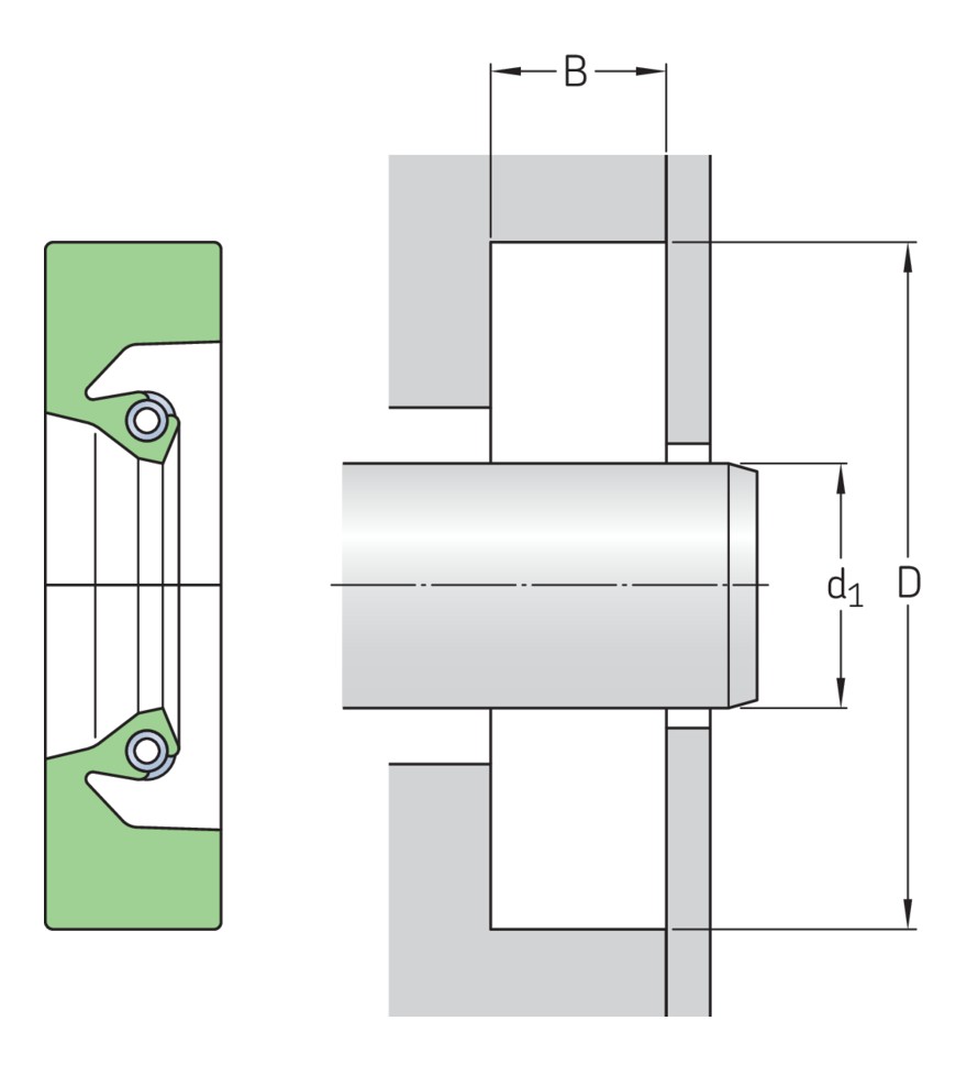 Манжетное уплотнение вала для тяжёлой промышленности