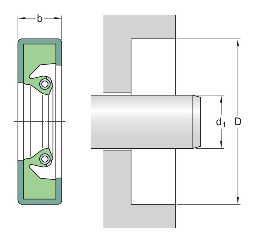 Манжетное уплотнение вала для тяжёлой промышленности
