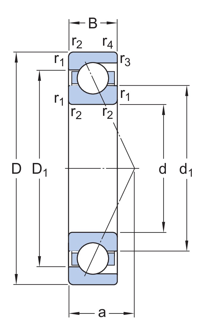 Однорядный радиально-упорный шарикоподшипник