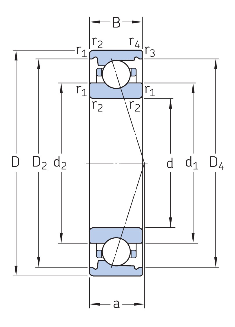 Однорядный радиально-упорный шарикоподшипник