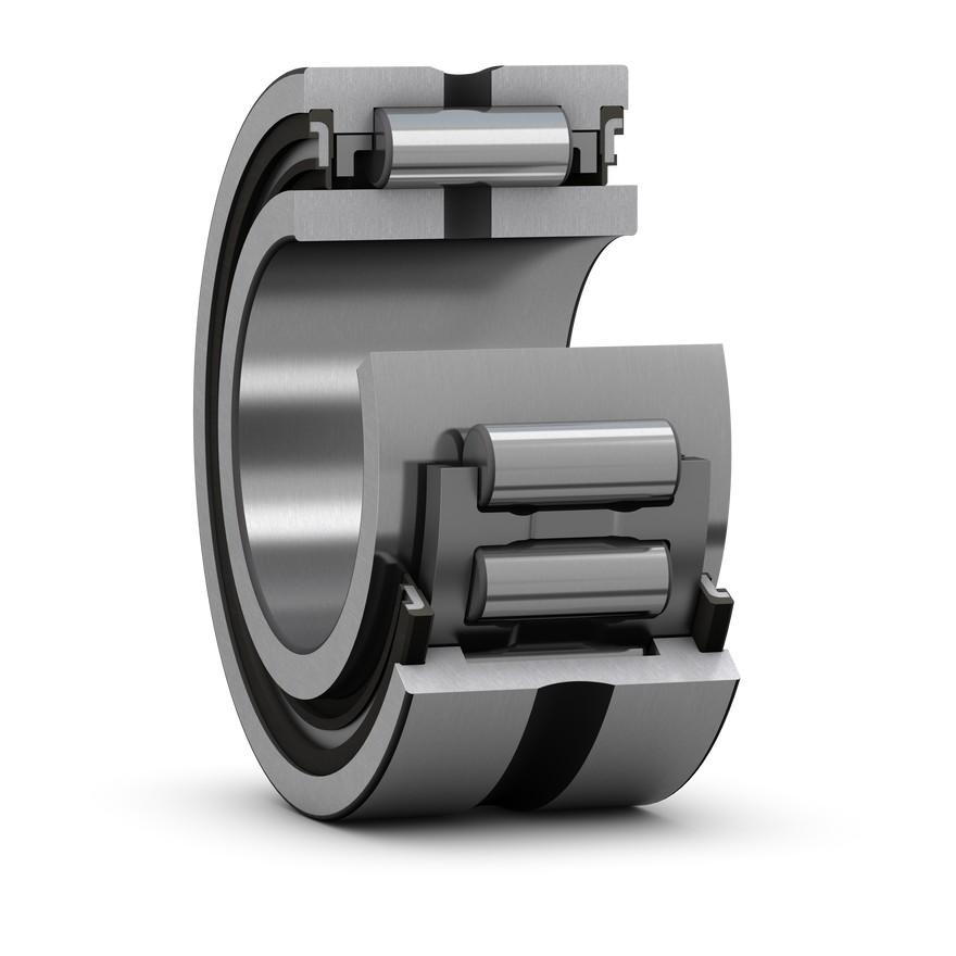 Однорядный игольчатый роликоподшипник с механически обработанными кольцами, с бортами и встроенным уплотнением