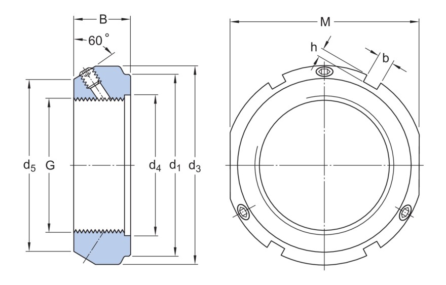 Прецизионные стопорные гайки типа KMT со стопорными штифтами