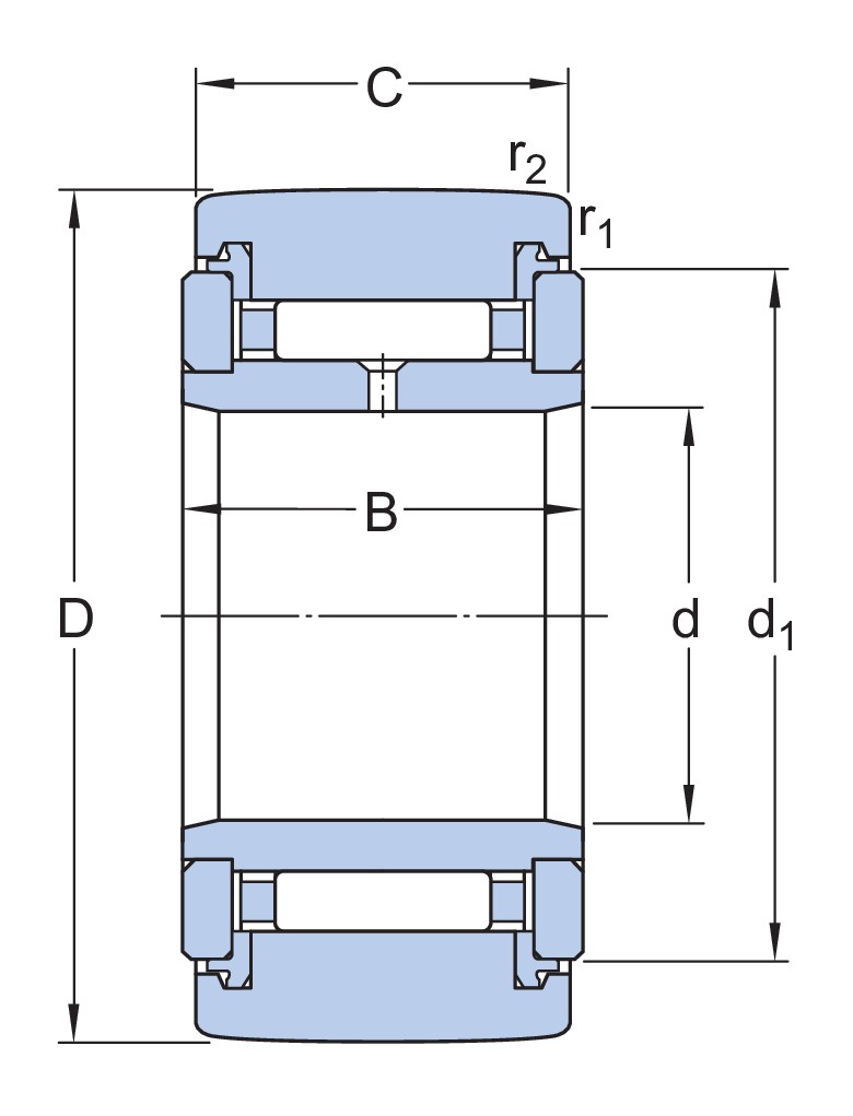Опорный ролик на основе роликоподшипника (опорный ролик) с фланцевыми кольцами, встроенным уплотнением и элементами для повторного смазывания