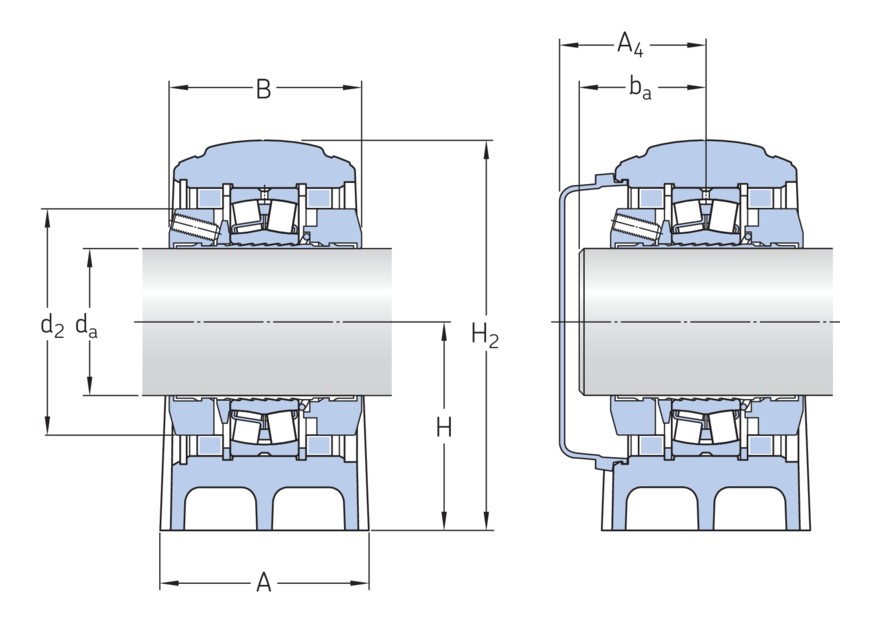 Стационарный роликоподшипниковый узел, два болта, с фиксацией методом SKF ConCentra