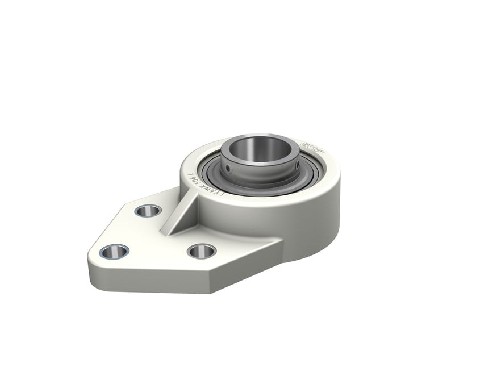 шарикоподшипниковый узел с фланцем с тремя крепёжными болтами с широким внутренним кольцом и фиксацией с помощью установочных винтов, композит fyawk 30 lthr