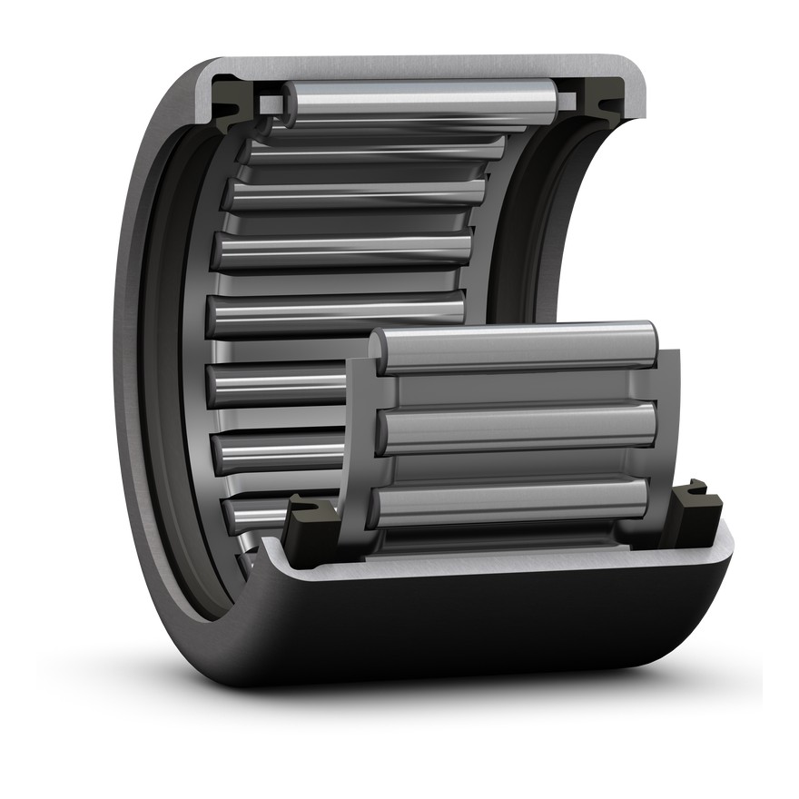 Игольчатый роликоподшипник со штампованным наружным кольцом, открытыми торцами и встроенным уплотнением