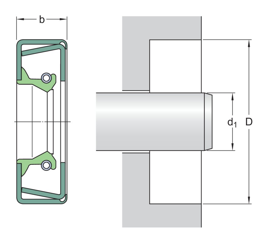 Манжетное уплотнение с двойным металлическим корпусом и кромкой SKF Wave, для жидкой или пластичной смазки, метрические и дюймовые размеры