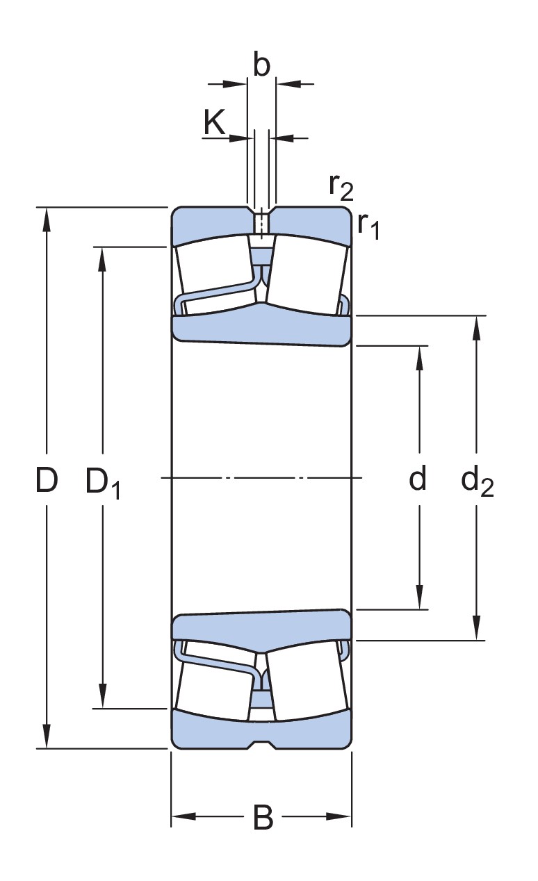 Сферический роликоподшипник для вибромашин с коническим отверстием и элементами для повторного смазывания