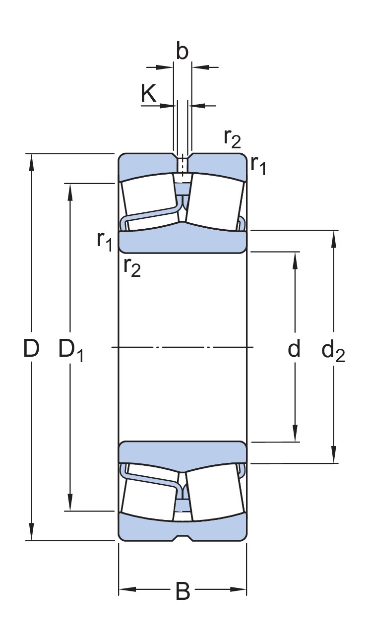 Сферический роликоподшипник с элементами для повторного смазывания