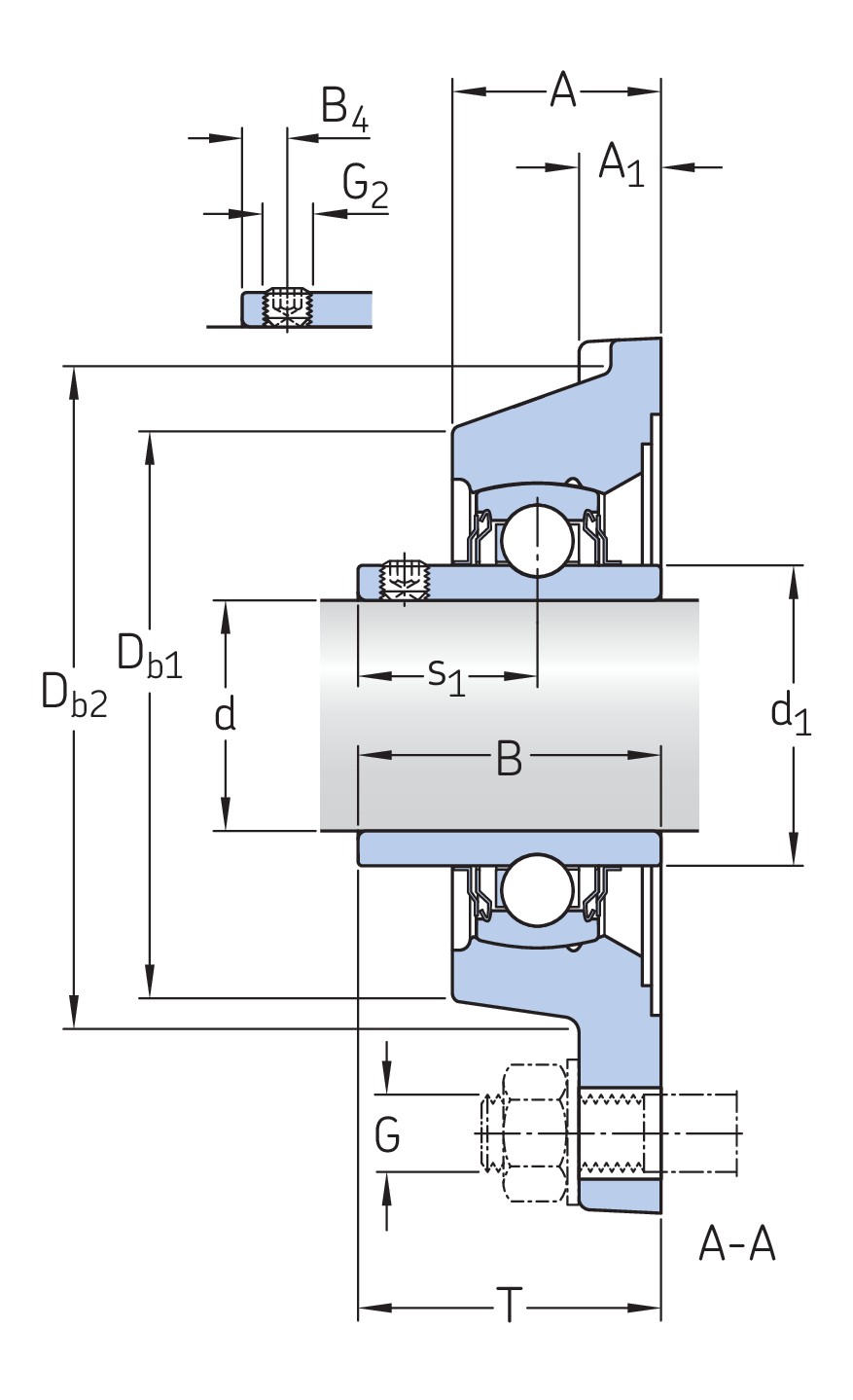 Шарикоподшипниковый узел с квадратным фланцем, с широким внутренним кольцом и фиксацией с помощью установочных винтов, чугун, стандарты ISO