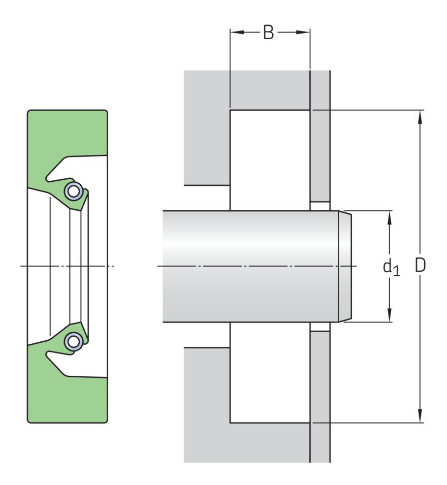Манжетное уплотнение вала для тяжёлой промышленности