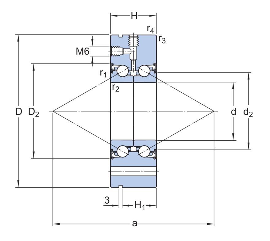 Прецизионный двойной упорно-радиальный шарикоподшипник