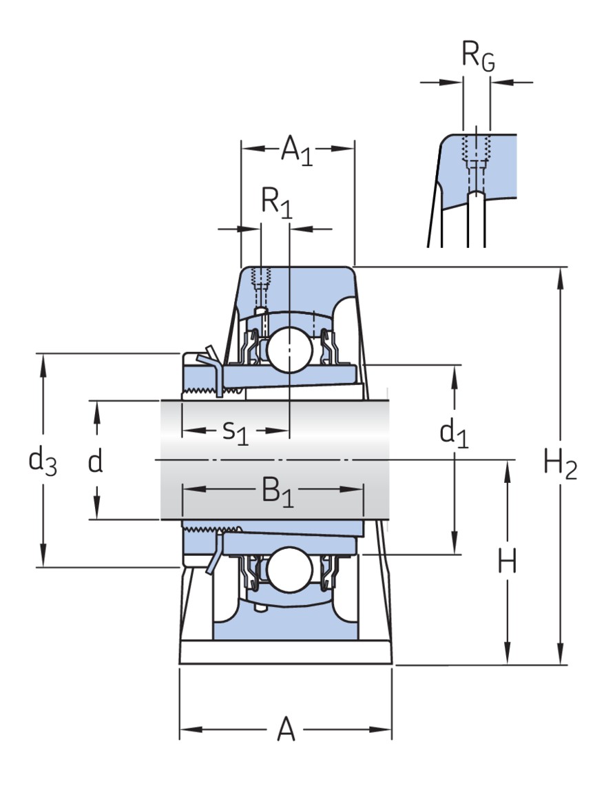 Стационарный подшипниковый узел с композитным или литым металлическим корпусом
