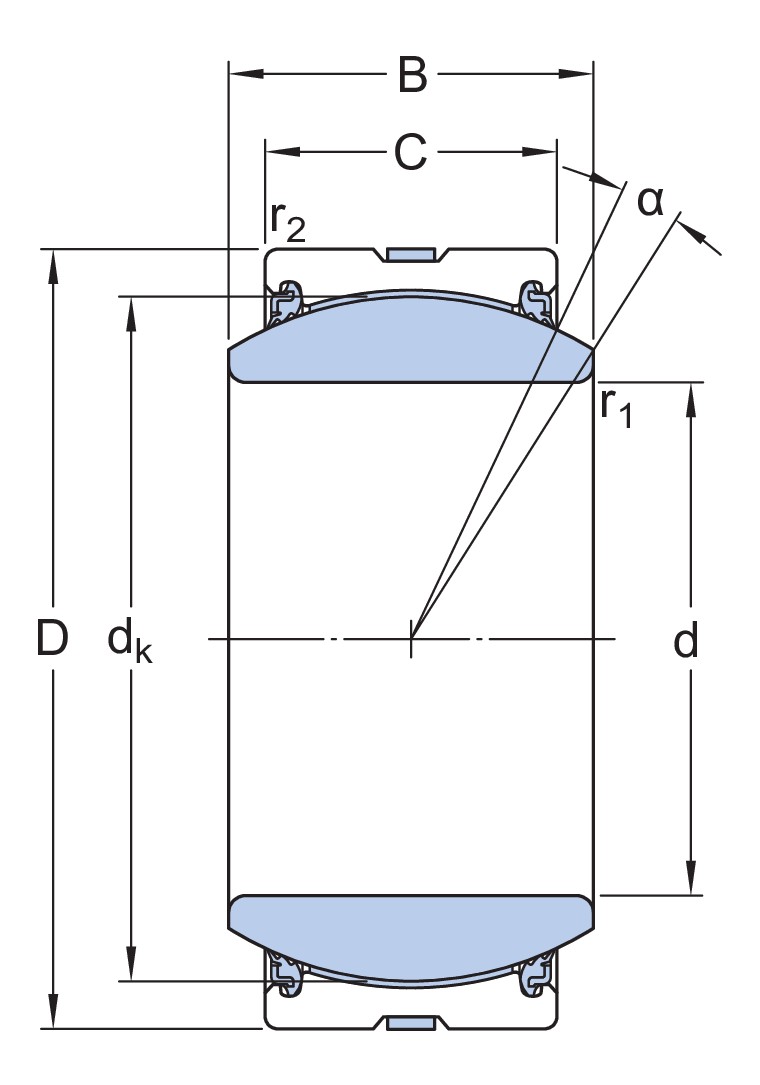 Радиальный сферический подшипник скольжения, не требует техобслуживания, низкий коэффициент трения, метрические размеры