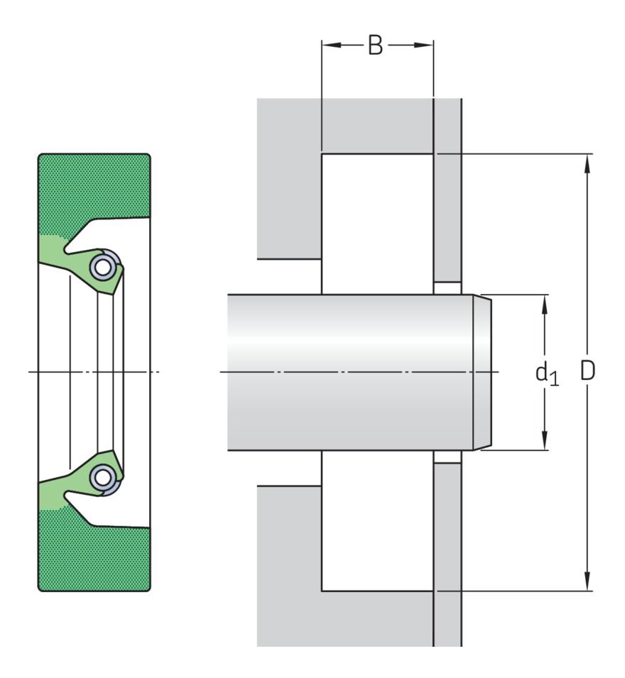 Манжетное уплотнение вала для тяжёлой промышленности