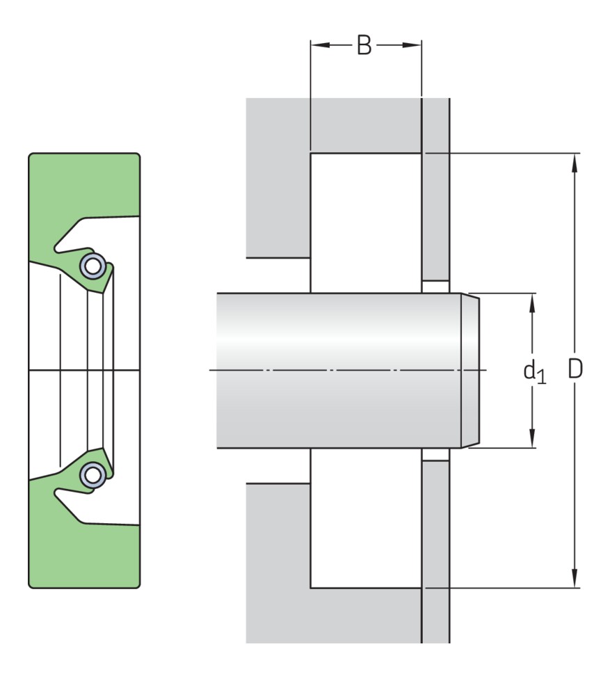 Манжетное уплотнение вала для тяжёлой промышленности
