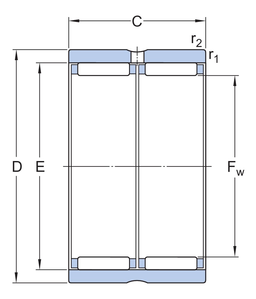 Двухрядный игольчатый роликоподшипник