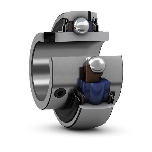 корпусный подшипник с установочными винтами с фиксирующим и широким внутренним кольцом yar 206-2rf/w64