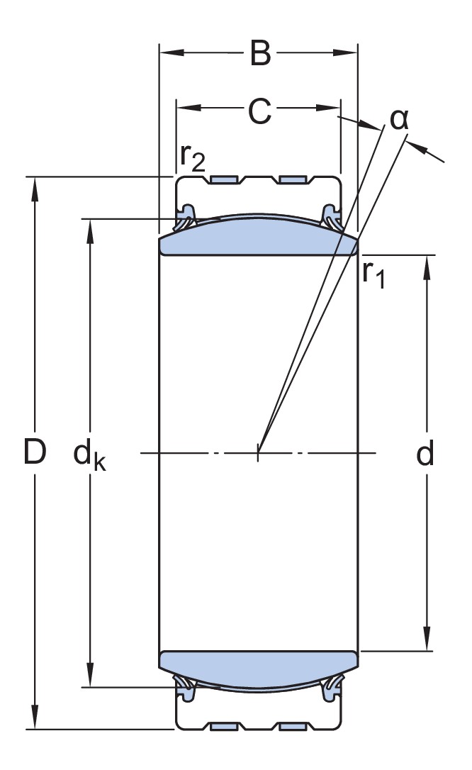 Радиальный сферический подшипник скольжения, не требует техобслуживания, низкий коэффициент трения, метрические размеры
