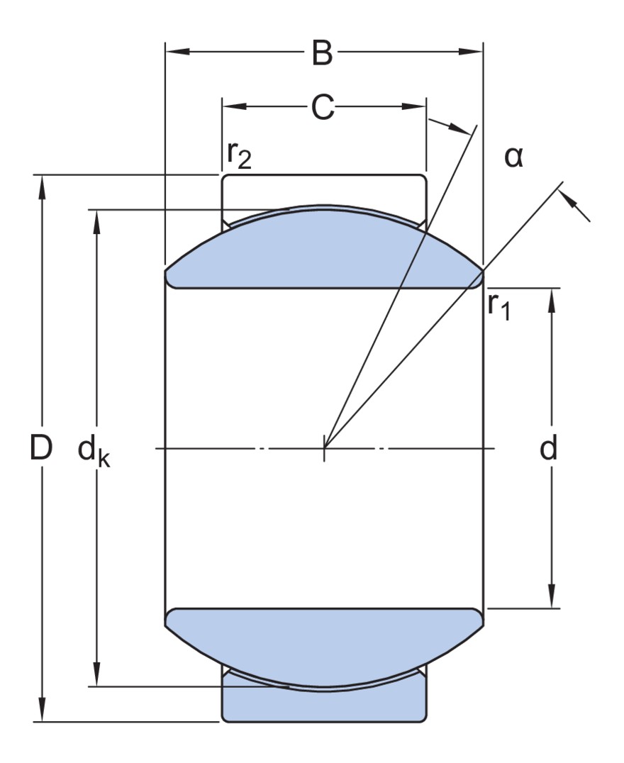 Радиальный сферический подшипник скольжения, не требует техобслуживания, низкий коэффициент трения, метрические размеры