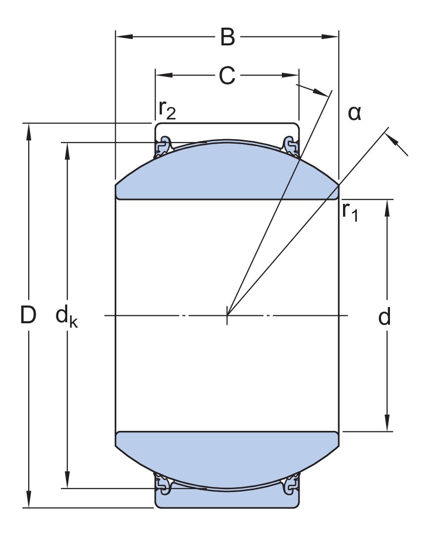 Радиальный сферический подшипник скольжения, не требует техобслуживания, низкий коэффициент трения, метрические размеры