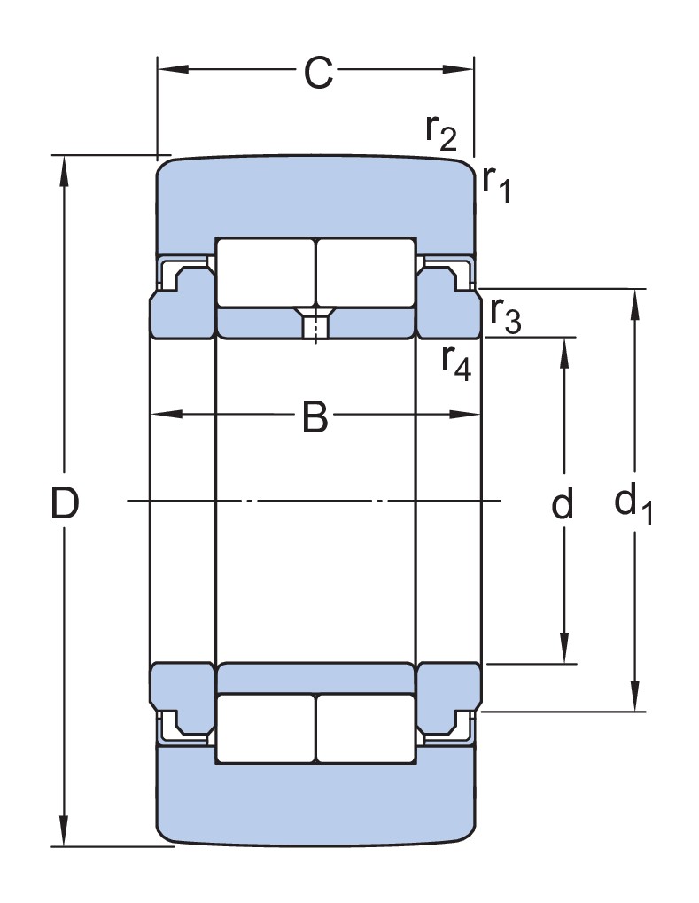 Опорный ролик на основе роликоподшипника (опорный ролик) с фланцевыми кольцами, встроенным уплотнением и элементами для повторного смазывания