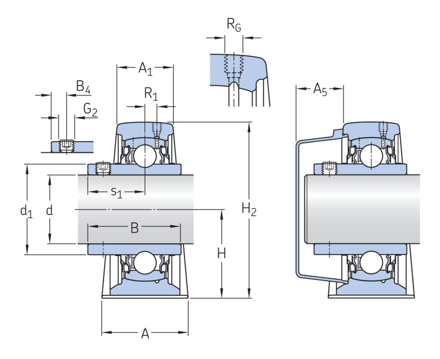 Стационарный шарикоподшипниковый узел с широким внутренним кольцом и фиксацией с помощью установочных винтов, чугун, стандарты ISO