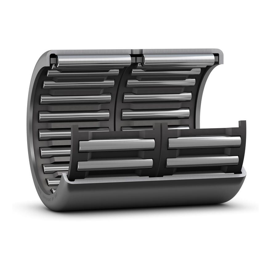 Игольчатый роликоподшипник со штампованным наружным кольцом и открытыми торцами