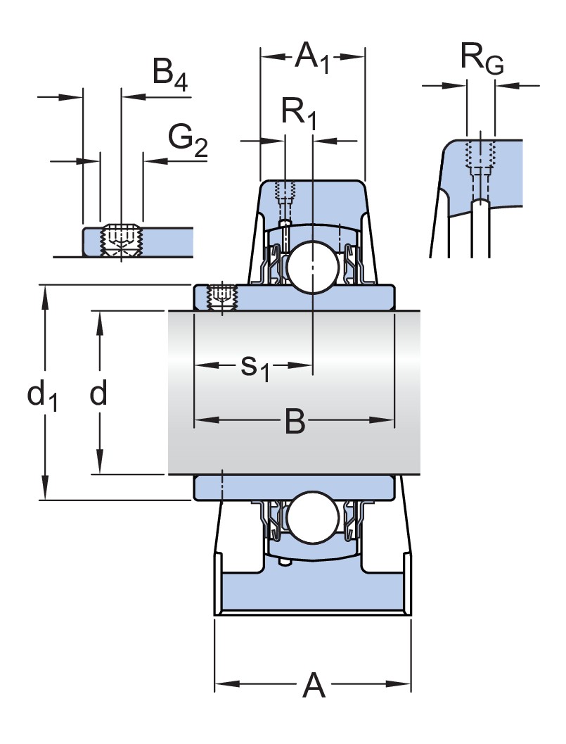 Стационарный подшипниковый узел с композитным или литым металлическим корпусом