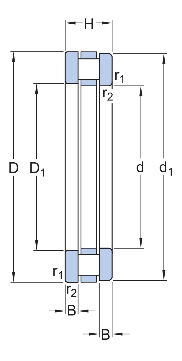 Одинарный упорный цилиндрический роликоподшипник