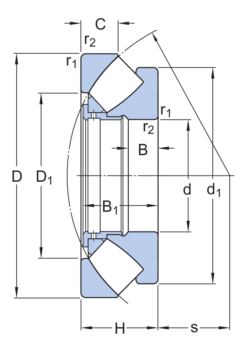 Упорный сферический роликоподшипник с механически обработанным металлическим сепаратором