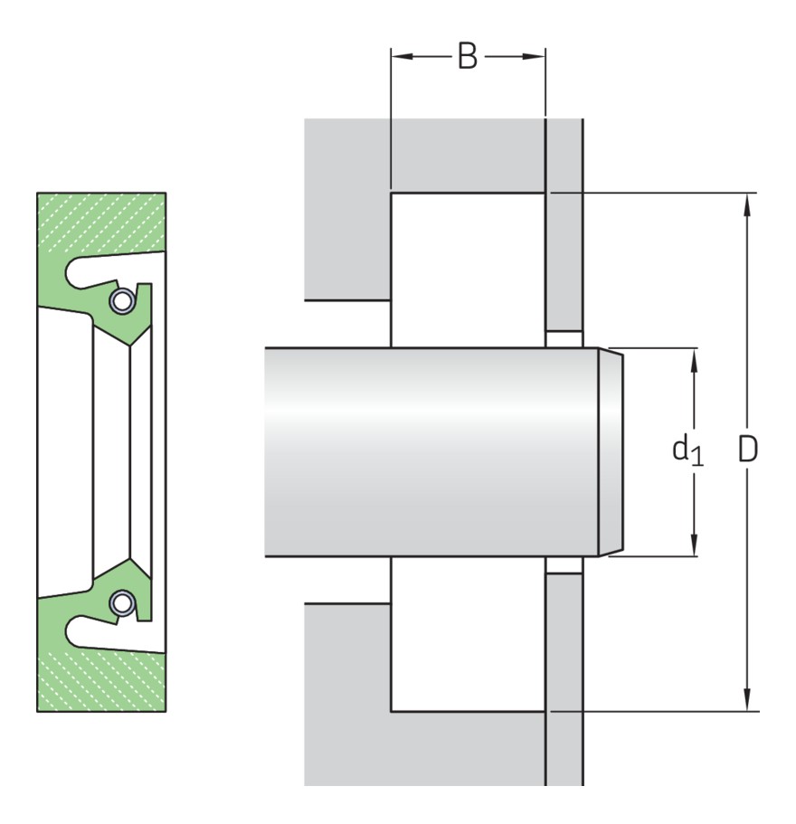 Манжетное уплотнение вала для тяжёлой промышленности