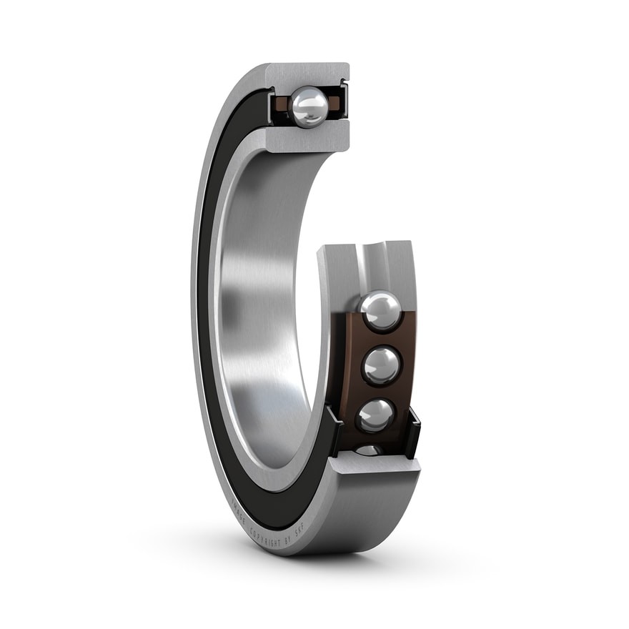 Прецизионный высокоскоростной универсальный однорядный радиально-упорный шарикоподшипник типа E с бесконтактными уплотнениями с обеих сторон