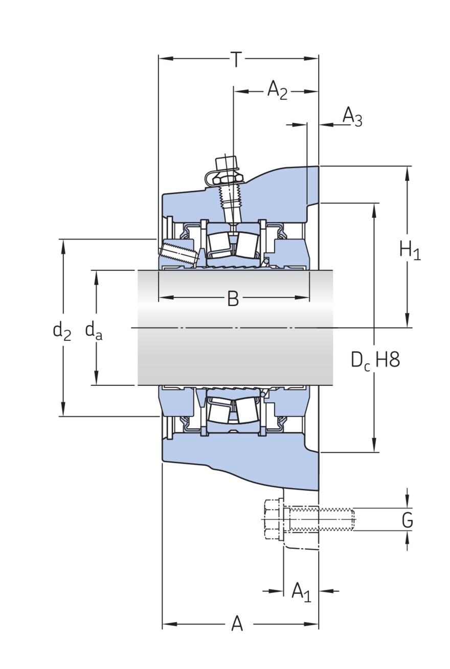 Фланцевый роликоподшипниковый узел с литым корпусом