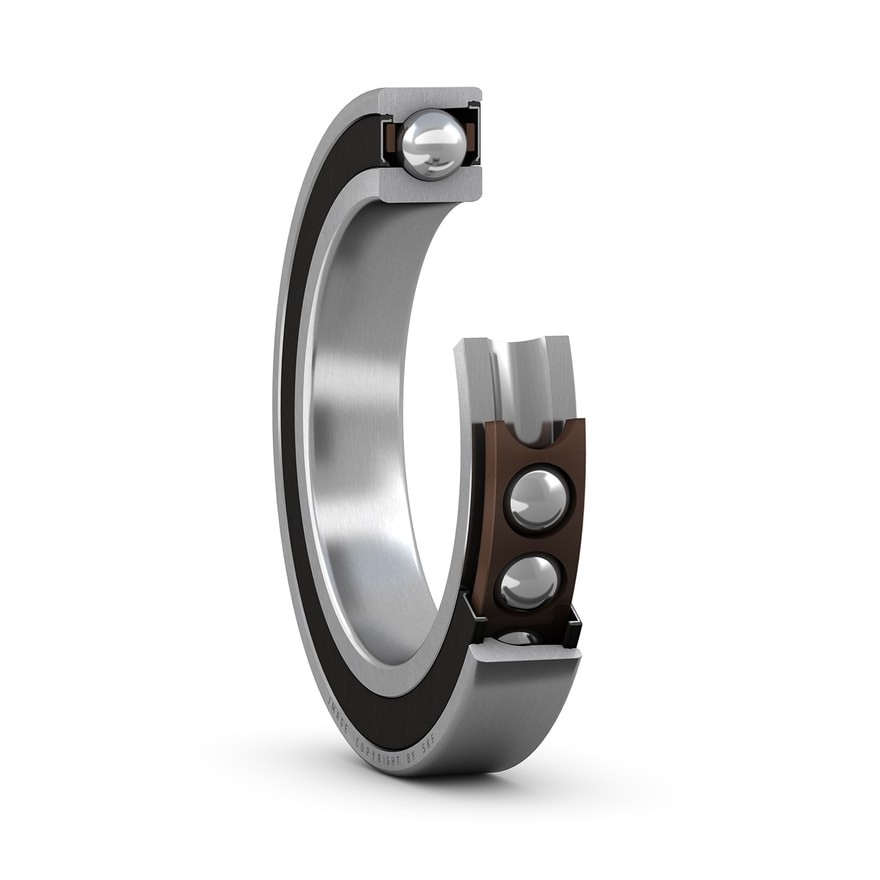 Согласованный комплект двух прецизионных однорядных радиально-упорных шарикоподшипников типа D повышенной грузоподъёмности с уплотнениями