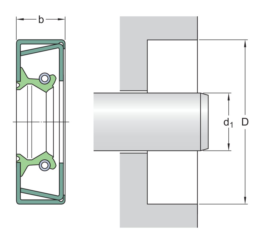Манжетное уплотнение с двойным металлическим корпусом, кромкой SKF Wave и вспомогательной бесконтактной кромкой, для жидкой или пластичной смазки, метрические и дюймовые размеры