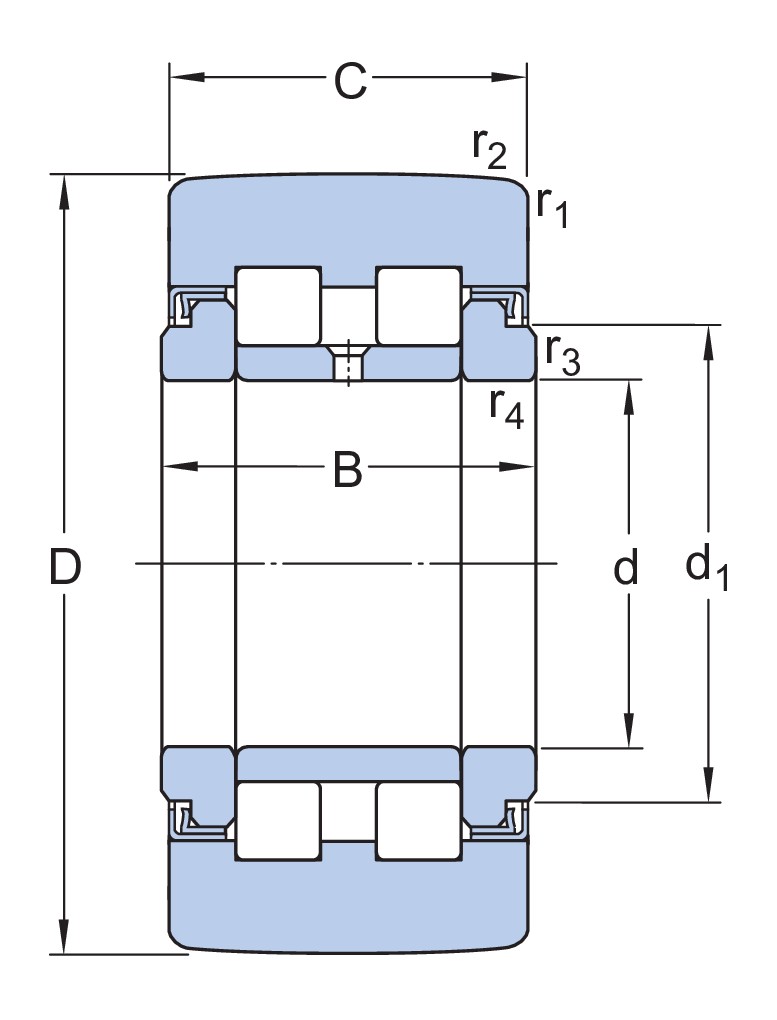 Опорный ролик на основе роликоподшипника (опорный ролик) с фланцевыми кольцами, встроенным уплотнением и элементами для повторного смазывания