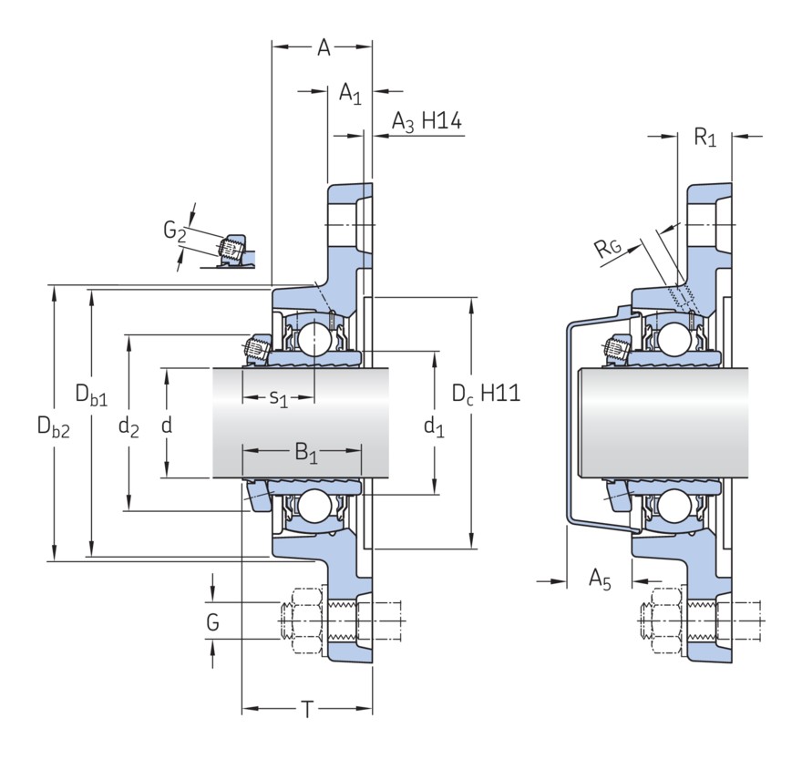 Шарикоподшипниковый узел с овальным фланцем, с широким внутренним кольцом и фиксацией методом SKF ConCentra, чугун, стандарты ISO