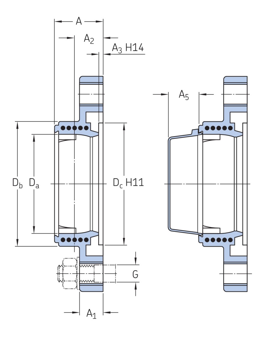 Корпус с овальным фланцем для корпусных подшипников, композит