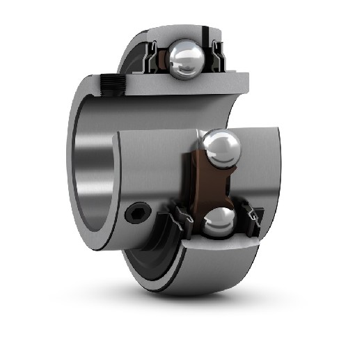 корпусный подшипник с установочными винтами с фиксирующим и широким внутренним кольцом yar 207-2rf