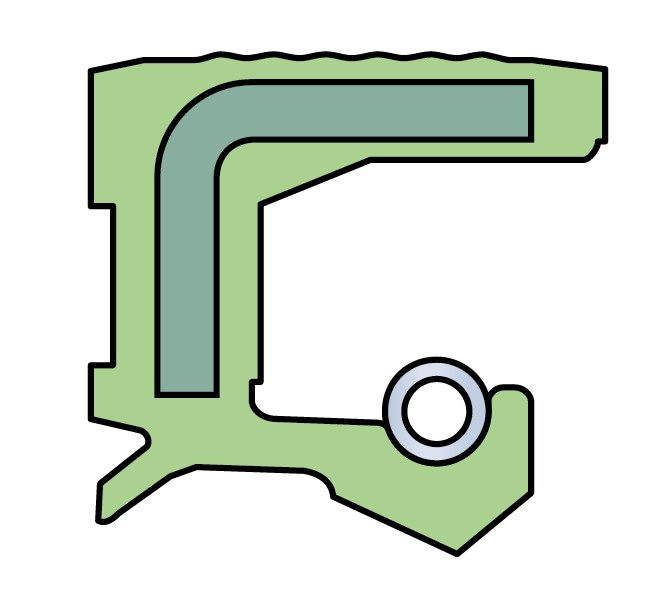 Манжетное уплотнение с каучуковым наружным диаметром и однокромочным уплотнением, для жидкой или пластичной смазки, метрические размеры