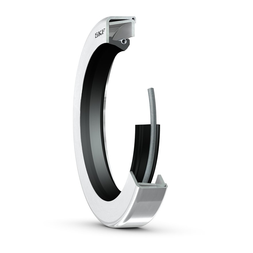 Манжетное уплотнение с двойным металлическим корпусом и кромкой SKF Wave, для жидкой или пластичной смазки, метрические и дюймовые размеры