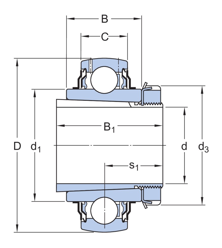 Корпусный подшипник с коническим отверстием и фиксацией при помощи закрепительной втулки