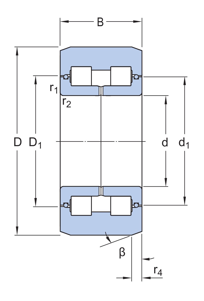 Двухрядный цилиндрический роликоподшипник