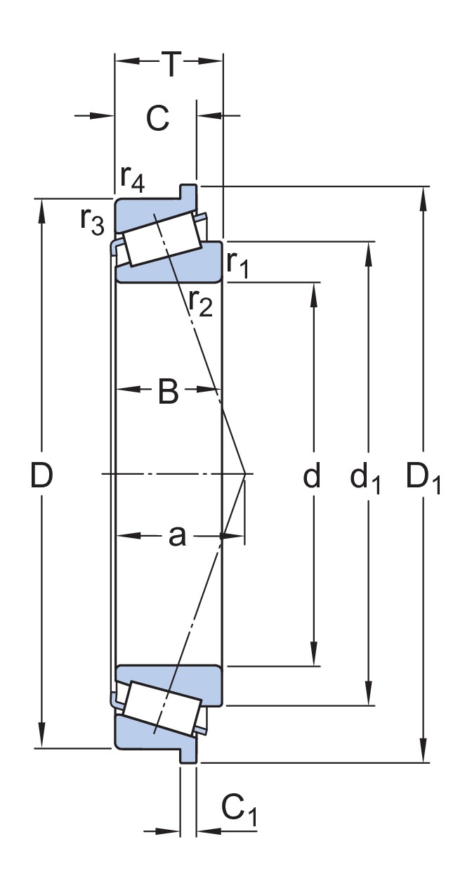 Однорядный конический роликоподшипник с фланцем на наружном кольце