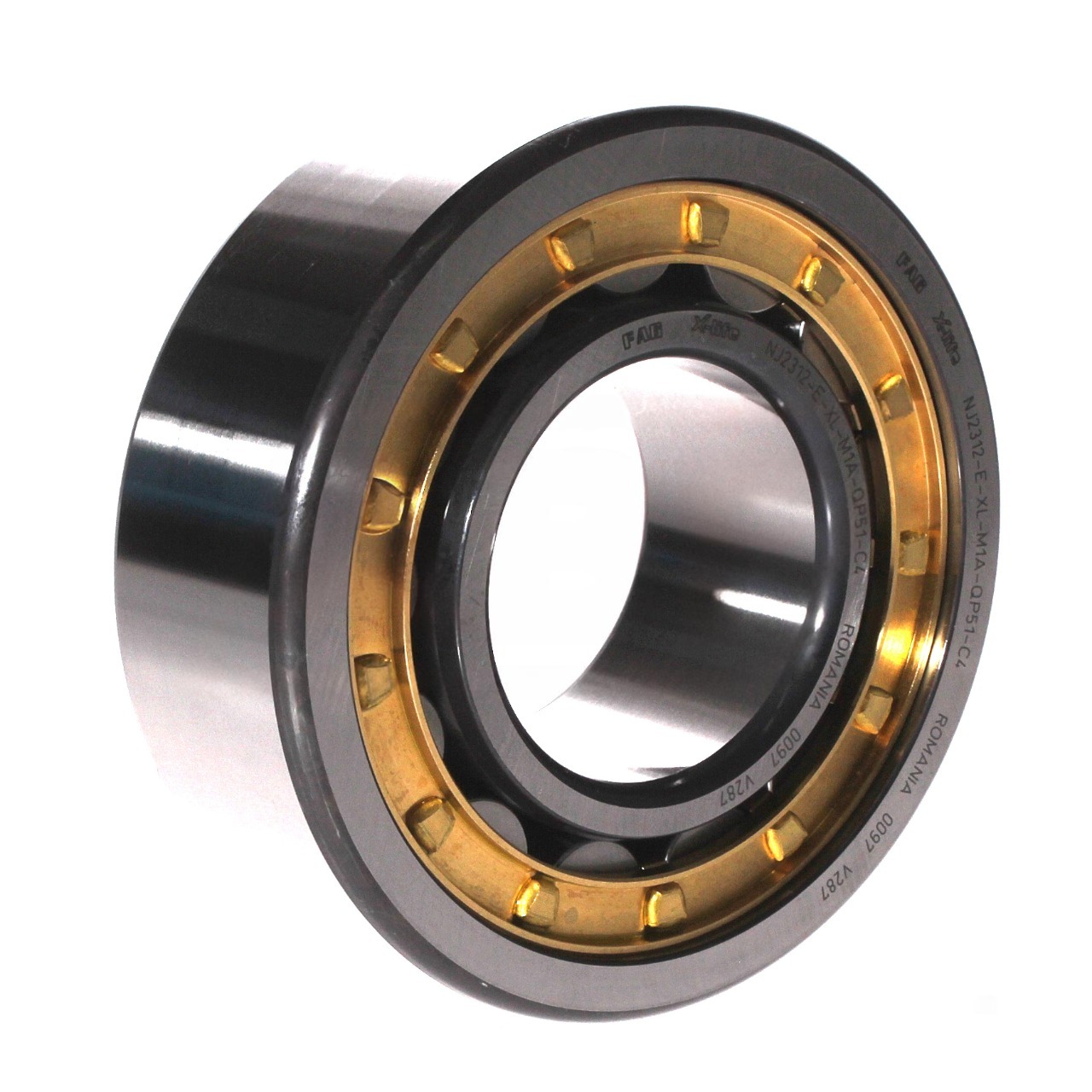 цилиндрический роликовый однорядный подшипник с сепаратором из латуни nj2312-e-xl-m1a-qp51-c4 fag