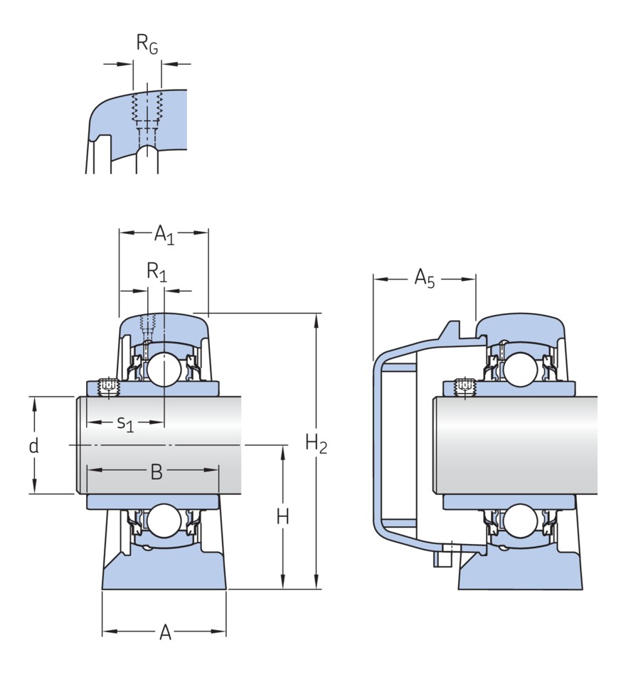 Стационарный подшипниковый узел с композитным или литым металлическим корпусом